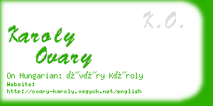 karoly ovary business card